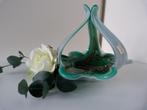 Murano mand glas, groen/wit/beige, jaren 50/60, puntgaaf., Ophalen, Zo goed als nieuw, Glas