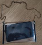 Transparante Schoudertas met Gouden Ketting, Ophalen of Verzenden, Gebruikt, Zwart, Overige merken
