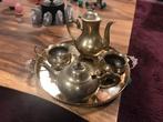 Thee en koffieset met dienblad,verzilverd?,koper?PNS 4 A, Verzenden