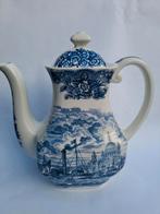 Aardewerk wit-blauwe koffiepot Enoch Wedgwood Tunstall, Antiek en Kunst, Ophalen of Verzenden