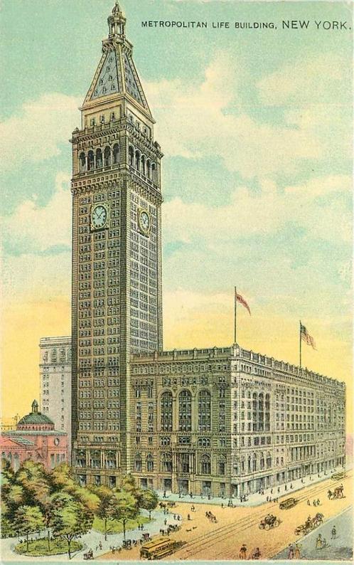 (381-211-031) New York City Metropolitan Life Building, Verzamelen, Ansichtkaarten | Buitenland, Overig Europa, Verzenden