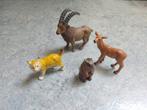 Schleich Bos Berg dieren 4 stuks 1990 - 1996 Marmot, lynx ea, Ophalen of Verzenden, Zo goed als nieuw, Wild dier, Beeldje of Figuurtje