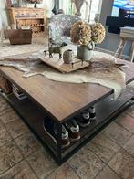 Salontafel industrieel 120x120, Huis en Inrichting, Tafels | Salontafels, Ophalen, Vierkant, Zo goed als nieuw, 100 tot 150 cm
