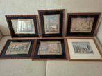 6 etsen/ gravures / prenten Utrecht, Antiek en Kunst, Kunst | Etsen en Gravures, Ophalen