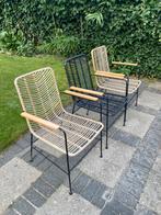 Tuinstoelen rotan look (6x Karwei Daan) – naturel & zwart, Tuin en Terras, Tuinstoelen, Ophalen, Zo goed als nieuw, Kunststof