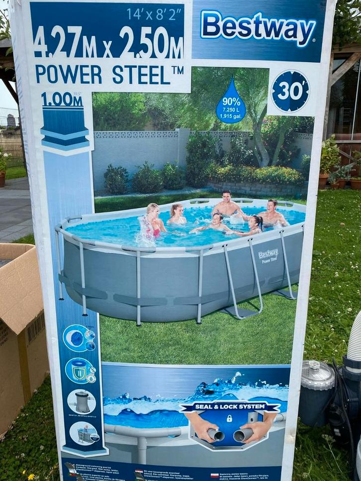 Bestway Zwembad met Zandfilterpomp - Compleet!, Tuin en Terras, Zwembaden, Zo goed als nieuw, Opzetzwembad, 80 tot 120 cm, 400 cm of meer