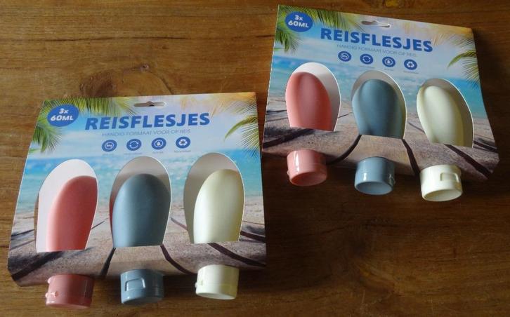 Setje Reisflesjes -- 60 ml NIEUW (5 euro per setje), Sieraden, Tassen en Uiterlijk, Overige Accessoires, Nieuw, Ophalen of Verzenden
