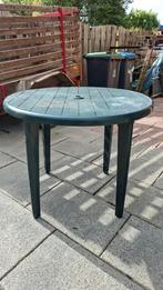 Ronde tafel, donkergroen, Ophalen of Verzenden, Gebruikt, Rond, Plastic