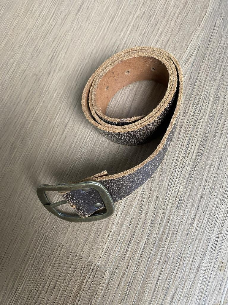 Leren riem bruin 84x4 cm, Ophalen of Verzenden, Zo goed als nieuw