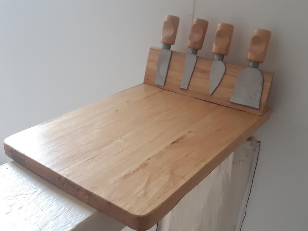 Houten kaasplank met messen, Huis en Inrichting, Keuken | Keukenbenodigdheden, Nieuw, Ophalen of Verzenden