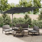 Zweefparasol met dubbel dak 400x300 cm antracietkleurig, Tuin en Terras, Parasols, Nieuw, Zweefparasol, Ophalen of Verzenden, Waterdicht