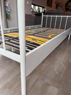 Wit metalen bed met lattenbodem 90x200, Huis en Inrichting, Slaapkamer | Bedden, Ophalen, 90 cm, Eenpersoons, Wit