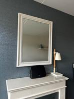 Grote houten spiegel, met facetrand , wit, 74,5x95,5 cm, Ophalen, Gebruikt, 75 tot 100 cm, Minder dan 100 cm
