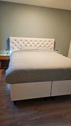 Boxspring 2p Chesterfield, Emma Original matras, accessoires, Huis en Inrichting, Ophalen, Overige materialen, Wit, Tweepersoons