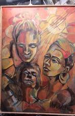 Mooi groot olieverfschilderij 100 x 70, Antiek en Kunst, Kunst | Schilderijen | Abstract, Ophalen