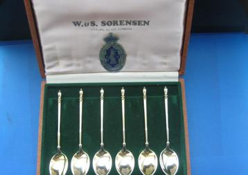 Zilveren Sterling W & S  Sorensen Danish silver spoons  beschikbaar voor biedingen