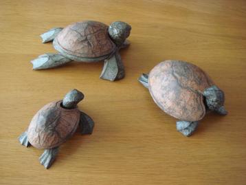 Set houten schildpadden met deksel beschikbaar voor biedingen