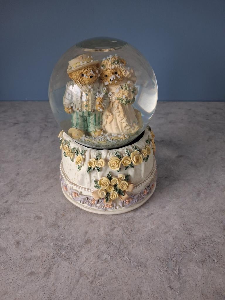 Cherished teddies Muziekdoos Sneeuwbal Bruidspaar, Ophalen of Verzenden, Zo goed als nieuw