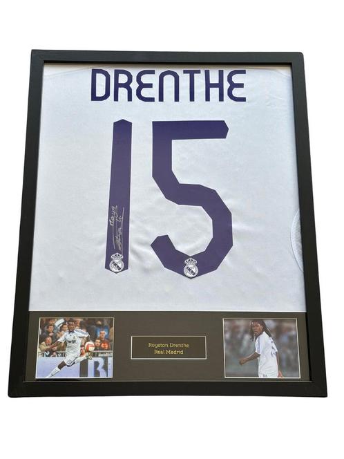 Royston Drenthe gesigneerd Real Madrid thuisshirt 2007-2008, Verzamelen, Sportartikelen en Voetbal, Zo goed als nieuw, Shirt, Buitenlandse clubs
