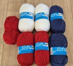 Super Soft. Breiwol. 6 Nieuwe bollen en 1 Rest. 3 Kleuren., Ophalen of Verzenden, Nieuw, Breien of Haken, Wol of Garen