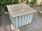 Tuintafeltje industrieel 58 bij 58, Ophalen, Gebruikt, Rechthoekig, Hout