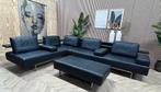 ZGAN Rolf Benz Dono Hoekbank Leer - Zwart - 358 x 262, Huis en Inrichting, Ophalen, Rolf benz dono design hoekbank leer zwart top merk