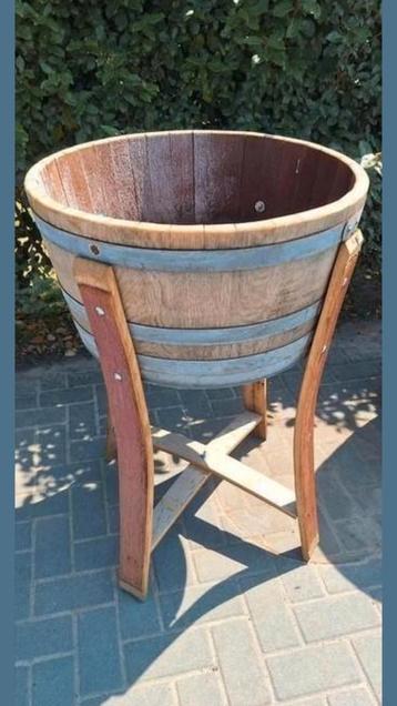 supergave eikenhouten plantenbak bloembak regenton incl  beschikbaar voor biedingen