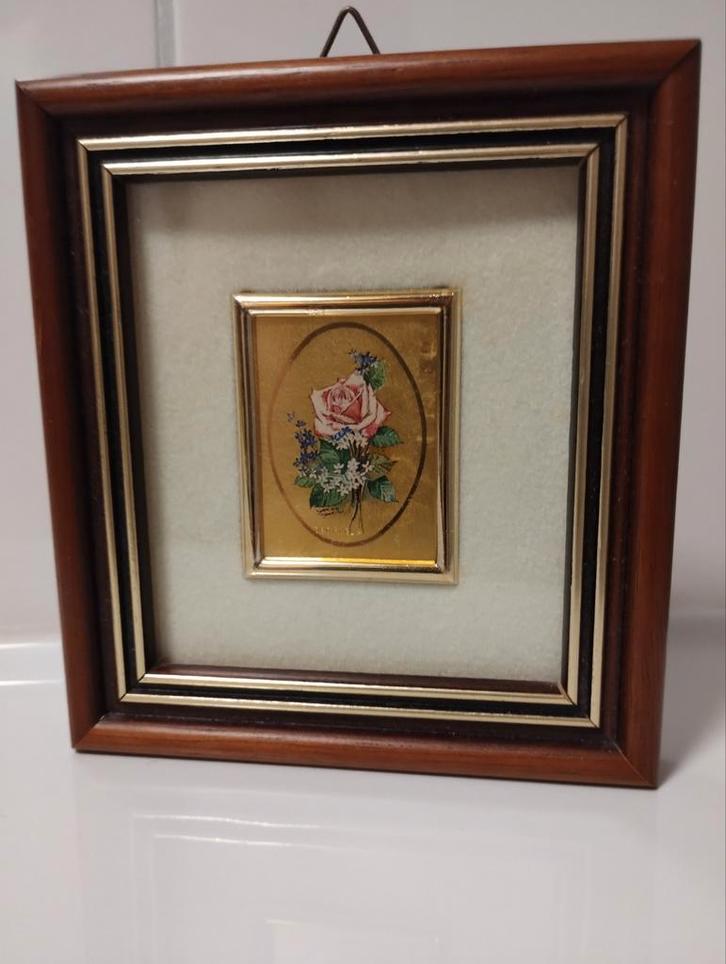 Italiaanse 23-karaats gouden cromolithografie, Antiek en Kunst, Kunst | Litho's en Zeefdrukken, Ophalen of Verzenden