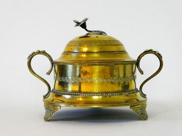 Jugendstil tabakspot dekselpot bloem handgreep en pootjes beschikbaar voor biedingen