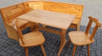 Schitterend massief hout Oostenrijkse Duitse Eethoek zithoek beschikbaar voor biedingen