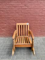 Vintage teakhouten schommelstoel/tuinstoel, Ophalen of Verzenden, Teakhout