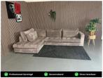 GRATIS LEVERING Hoekbank Ribstof Bruin 330x220 REFURBISHED, 300 cm of meer, Ophalen of Verzenden, Zo goed als nieuw, 150 cm of meer