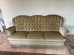 Vintage groen bankstel bank fauteuils barok mohair queen ann, Ophalen, Zo goed als nieuw