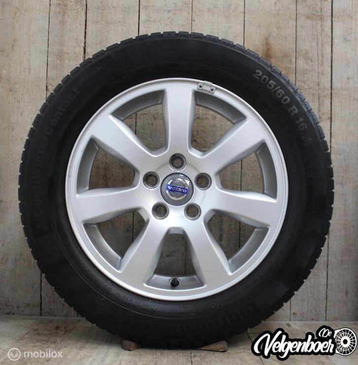 Volvo V60 Oden velgen + Continental winterbanden!, Auto-onderdelen, Banden en Velgen, Banden en Velgen, Winterbanden, 16 inch