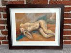 Pastel tekening Liggend naakt, onduidelijk ?Vicky Morgan?, Ophalen of Verzenden