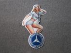 MERCEDES PIN UP EMAILLE RECLAMEBORD, Ophalen, Zo goed als nieuw, Reclamebord