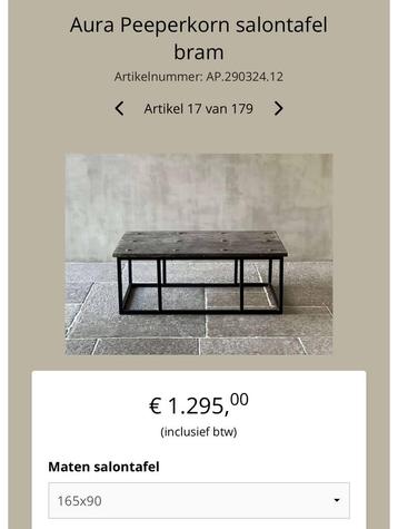 Aura Peeperkorn salontafel Bram beschikbaar voor biedingen