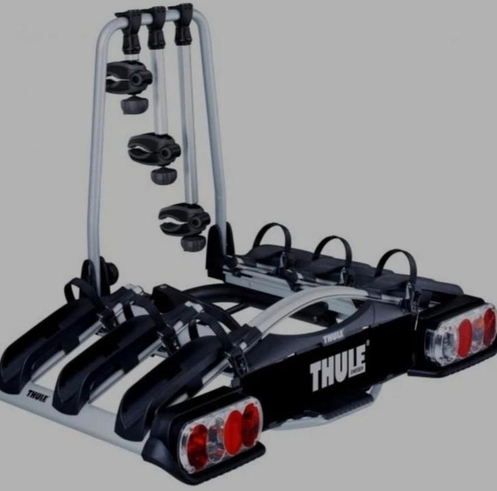 Te huur: 3 fietsen Thule fietsendrager., Auto diversen, Fietsendragers, Trekhaakdrager, Ophalen