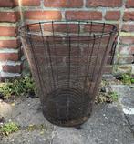 Brocante oude metalen draadmand - oogstmand / Bruin, Overige materialen, Rond, Gebruikt, Mand