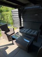 Loungeset antraciet 4 persoons, Tuin en Terras, Ophalen, Gebruikt, Kunststof, Bank