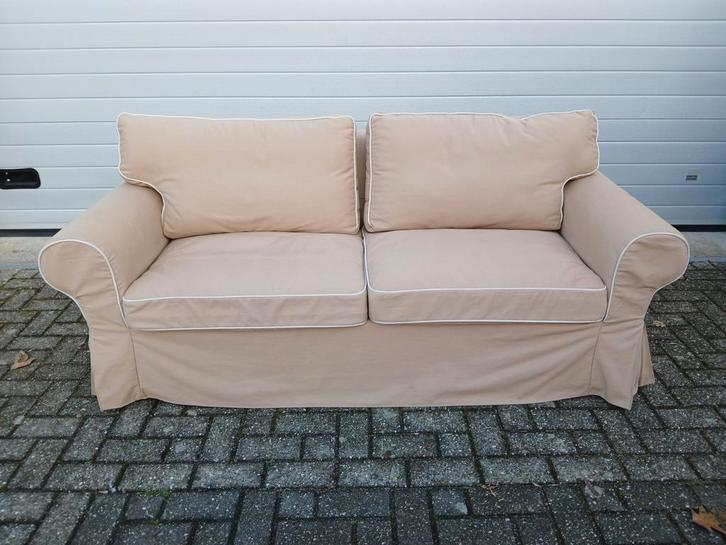 beige IKEA Ektorp 2-zits slaapbank. , Huis en Inrichting, Slaapkamer | Slaapbanken, Zo goed als nieuw, 90 cm, Tweepersoons, Beige