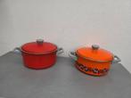 Vintage  brabantia Pannenset - Rood en Oranje, Ophalen of Verzenden