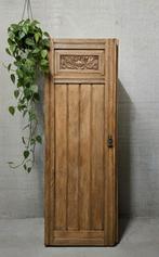 Antieke eiken Art Deco eendeurskast vintage garderobekast, Ophalen of Verzenden