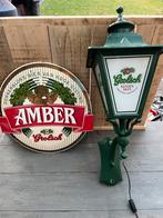 Grolsch lamp en emaille bord, Ophalen, Zo goed als nieuw, Reclamebord, Plaat of Schild, Grolsch