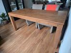 Gelakte teak houten tafel, Ophalen, 50 tot 100 cm, Zo goed als nieuw, 150 tot 200 cm
