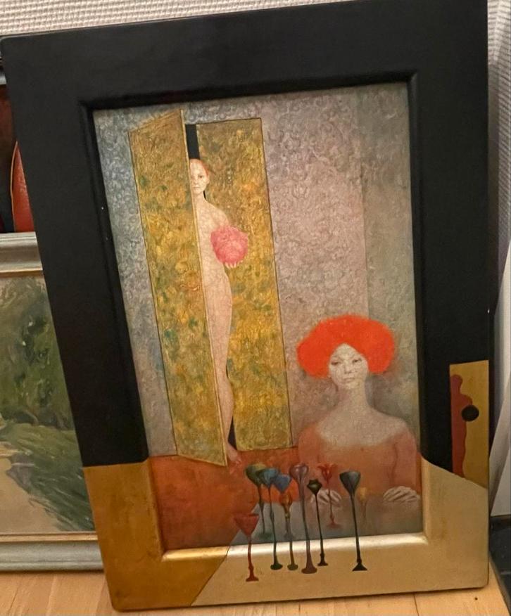 Leonor Fini - Secret Party - Surrealistisch Schilderij, Antiek en Kunst, Kunst | Schilderijen | Klassiek, Ophalen of Verzenden