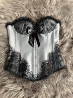 Korset mt S / corset kant grijs zwart, Kleding | Dames, Ondergoed en Lingerie, Ophalen of Verzenden, Body of Korset, Zwart