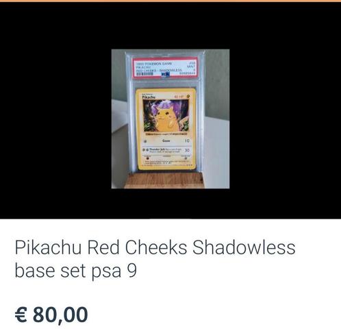 Pikachu red cheeks PAS OP!!!!!!!!, Hobby en Vrije tijd, Verzamelkaartspellen | Pokémon, Zo goed als nieuw, Ophalen