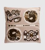 Sissy Boy kussen sierkussen beige bruin geborduurd 50x50 cm, Huis en Inrichting, Woonaccessoires | Kussens, Ophalen of Verzenden