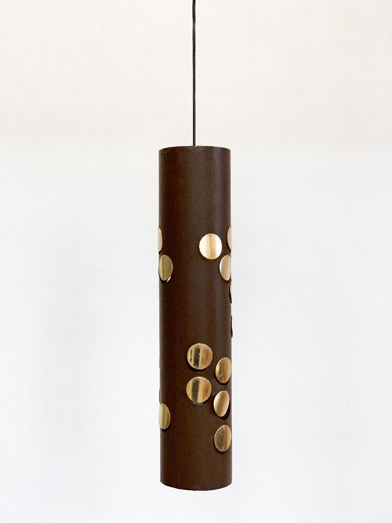 Vintage Lyfa Deens design lamp brutalist metaal cilinder, Gebruikt, 50 tot 75 cm, Brutalist, sixties, seventies, modern, Scandinavisch design